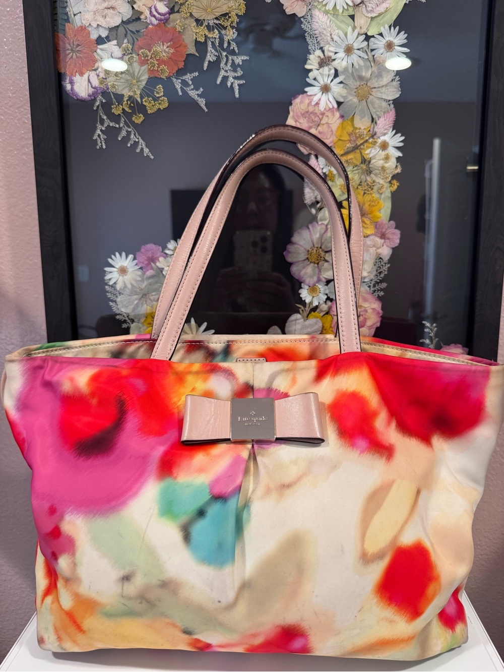 kate spade Multicolor Watercolor Floral Bow Tote